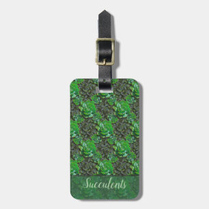 Étiquette À Bagage Balises de bagage Motif en treillis vert Succulent