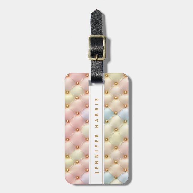 Étiquette À Bagage Balises de bagage Pastel Quilt (Devant Vertical)