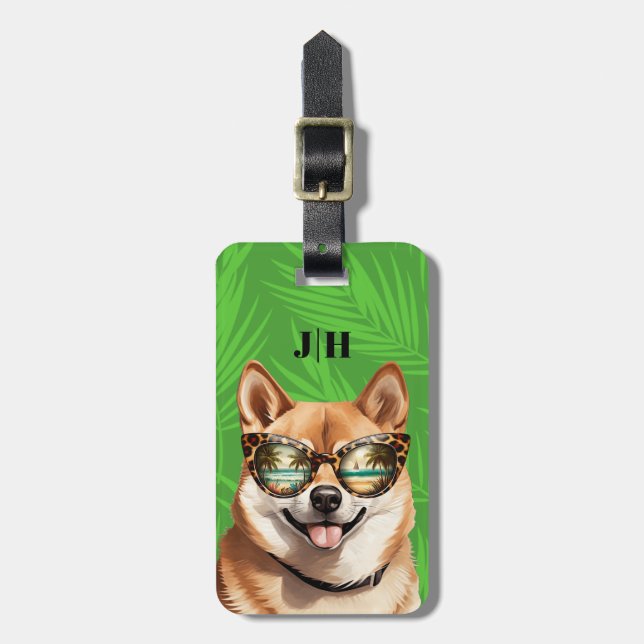 Étiquette À Bagage Balises de bagage Shiba Inu (Devant Vertical)