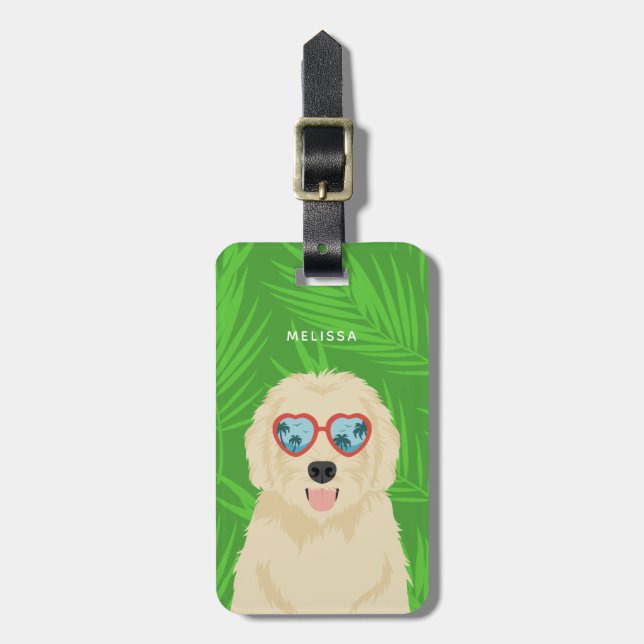 Étiquette À Bagage Balises de bagages Goldendoodle (Devant Vertical)