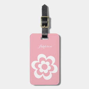Étiquette À Bagage Balises De Bagages Roses Personnalisées Avec Fleur