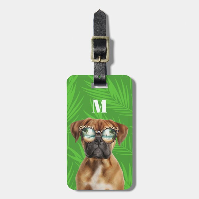 Étiquette À Bagage Balises des bagages de chien de boxer (Devant Vertical)