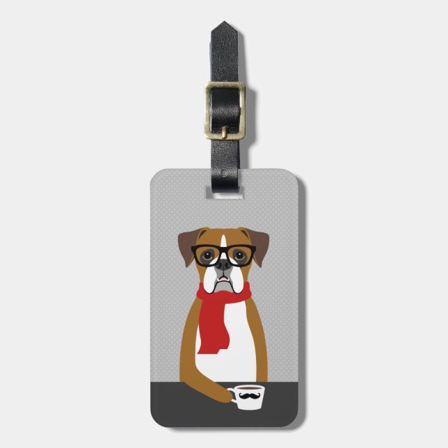 Étiquette À Bagage Balises des bagages de chien de boxer (Devant Vertical)