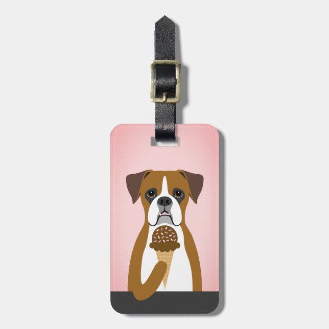 Étiquette À Bagage Balises des bagages de chien de boxer (Devant Vertical)