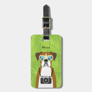 Étiquette À Bagage Balises des bagages de chien de boxer