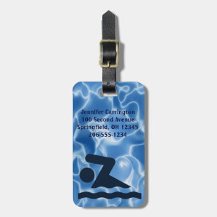 Étiquette À Bagage Balises des bagages de conception de natation