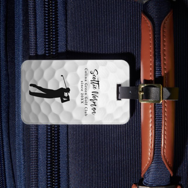 Étiquette À Bagage Balle de golf avec nom de golfeur personnalisé  (Insitu Rectoal 4)