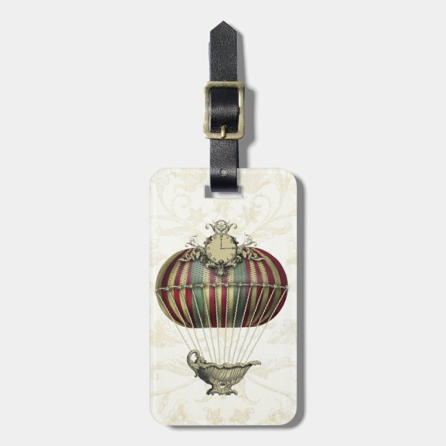 Étiquette À Bagage Ballon baroque avec l'horloge (Devant Vertical)