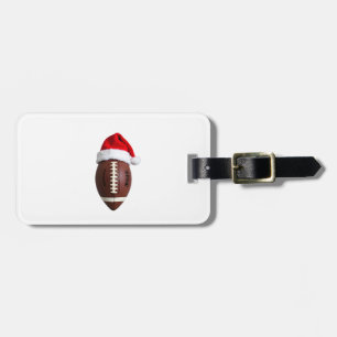 Étiquette À Bagage Ballon de football américain de Noël avec chapeau 