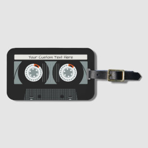 Étiquette À Bagage Bande Casette Retro texte personnalisé