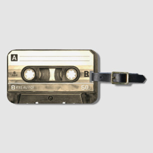 Étiquette À Bagage Bande Cassette Compacte Ancienne Rétro Vintage