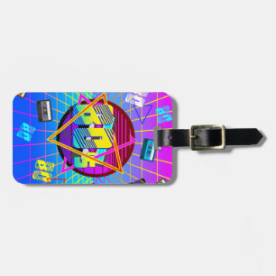 ÉTIQUETTE À BAGAGE BANDE CASSETTE RÉTRO ANCIENNE ÉCOLE DES ANNÉES 80 