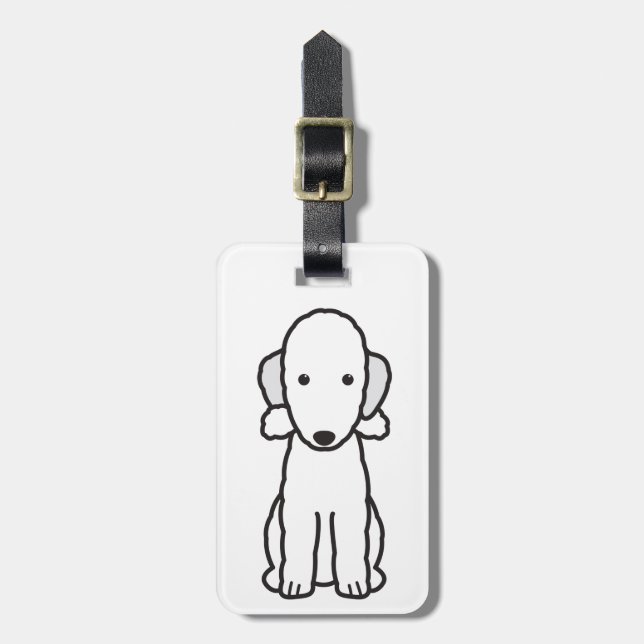 Étiquette À Bagage Bande dessinée de chien de Bedlington Terrier (Devant Vertical)