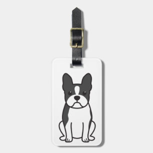 Étiquette À Bagage Bande dessinée de chien de Boston Terrier