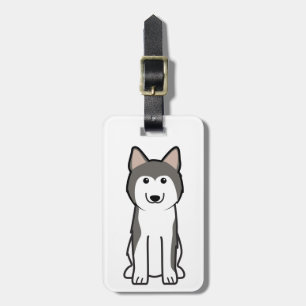 Étiquette À Bagage Bande dessinée de chien de chien de traîneau