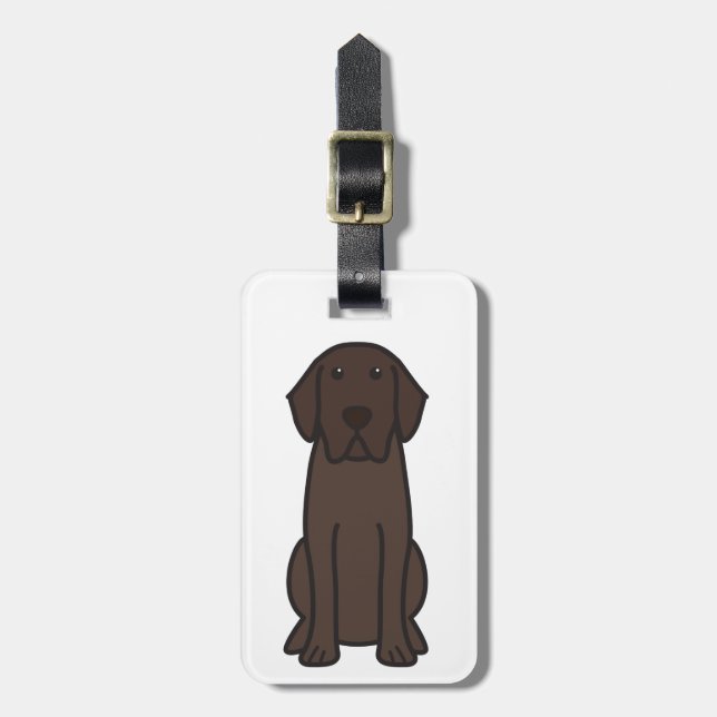 Étiquette À Bagage Bande dessinée de chien de labrador retriever (Devant Vertical)