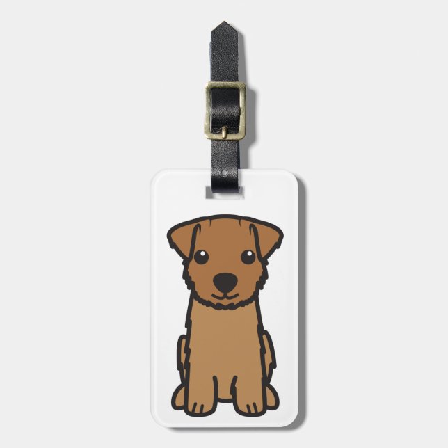 Étiquette À Bagage Bande dessinée de chien de Norfolk Terrier (Devant Vertical)