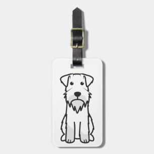 Étiquette À Bagage Bande dessinée de chien de Schnauzer miniature