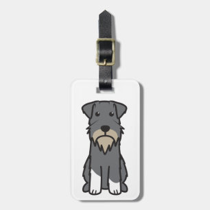 Étiquette À Bagage Bande dessinée de chien de Schnauzer miniature