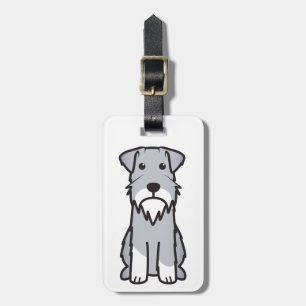 Étiquette À Bagage Bande dessinée de chien de Schnauzer miniature