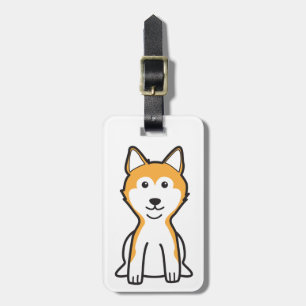 Étiquette À Bagage Bande dessinée de chien de Shiba Inu