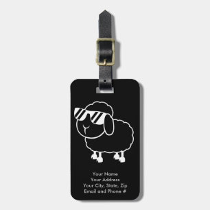 Étiquette À Bagage Bande dessinée mignonne de moutons noirs