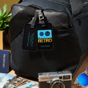 Étiquette À Bagage Bande Retro Rechercher Cassette Vintage Fête des a