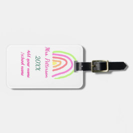 Étiquette À Bagage Bandes arc-en-ciel colorées ajouter le nom de l'en