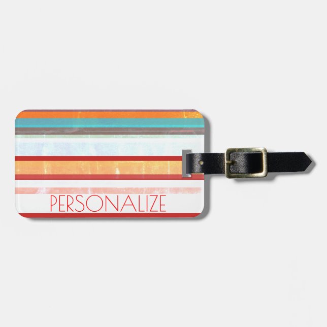 Étiquette À Bagage Bandes personnalisées (Devant horizontal)