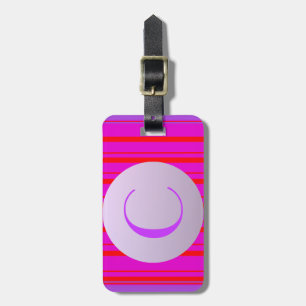 Étiquette À Bagage bandes rouges néon en violet avec monogramme perso