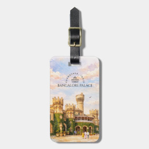 Étiquette À Bagage Bangalore Palace Inde Aquarelle Souvenir de Voyage