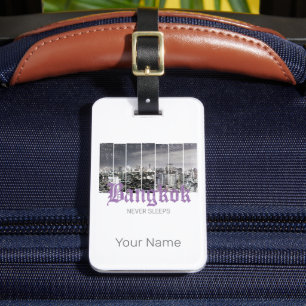 Étiquette À Bagage Bangkok Skyline Vintage BKK Retro Thaïlande Design