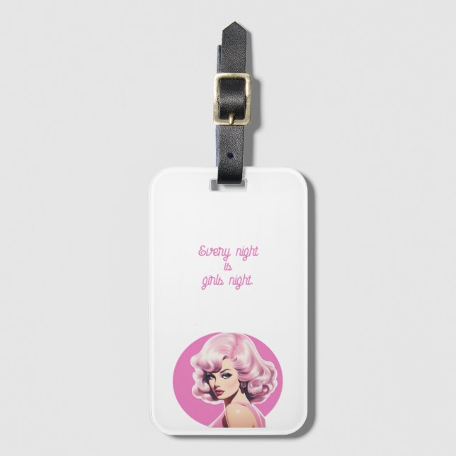 Étiquette À Bagage Barbie inspiré (Devant Vertical)