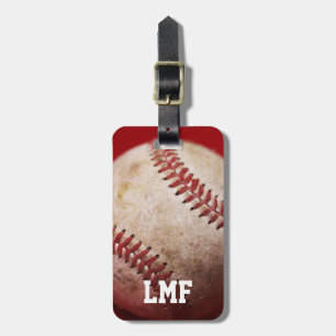 Étiquette À Bagage Baseball avec monogramme personnalisé