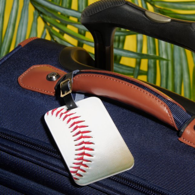 Étiquette À Bagage Baseball blanc avec points rouges (Insitu Rectoal 1)