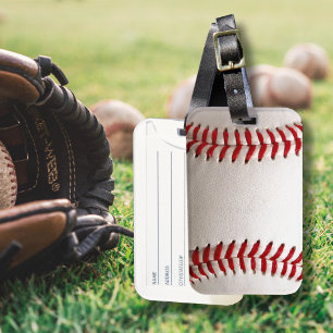 Étiquette À Bagage Baseball et Softball Classiques Couture Rouge