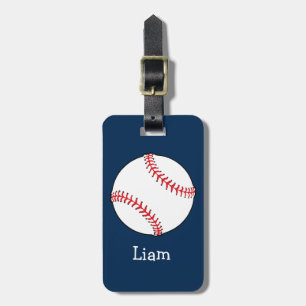 Étiquette À Bagage Baseball personnalisé sur Blue Kids Boys