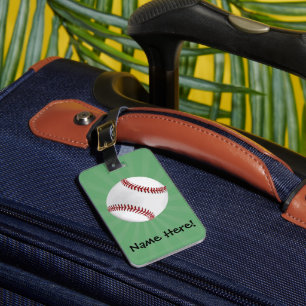 Étiquette À Bagage Baseball personnalisé sur Garçons verts