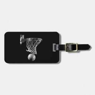 Étiquette À Bagage Basket-ball noir et blanc