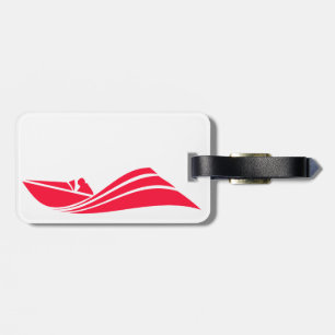 Étiquette À Bagage Bateau à vitesse rouge écarlate