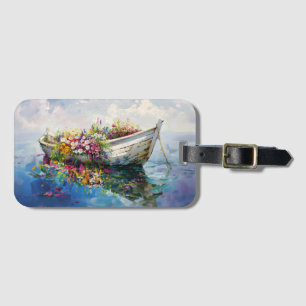 Étiquette À Bagage Bateau avec Fleurs sauvages colorés