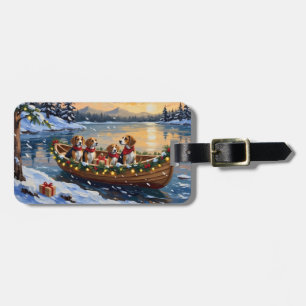 Étiquette À Bagage Bateau de Noël Beagle pour les Fêtes