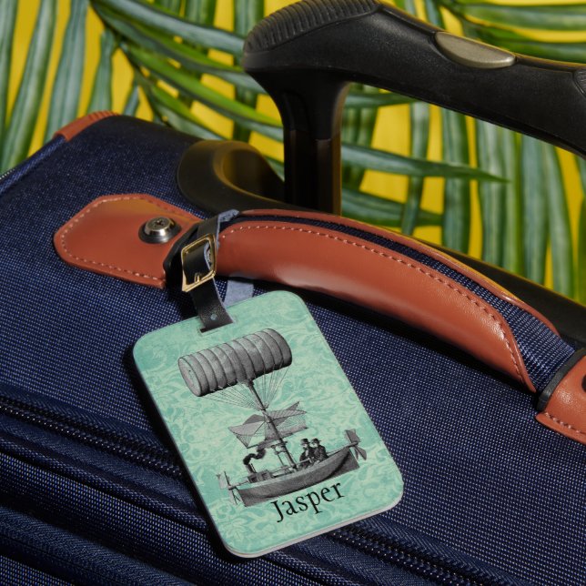 Étiquette À Bagage Bateau vintage personnalisé (Insitu Rectoal 1)