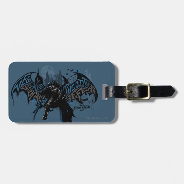 Étiquette À Bagage Batman Gotham City Paint Drip Graphic (Devant horizontal)