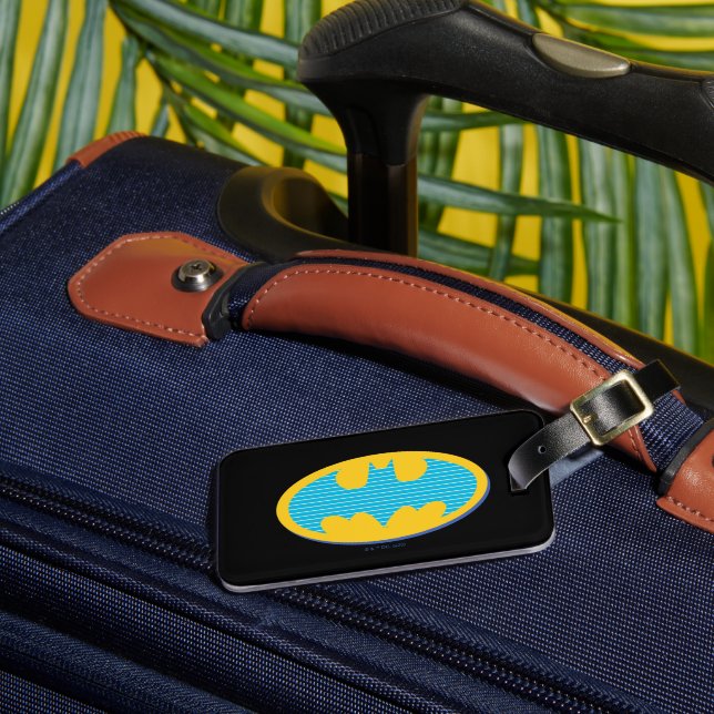 Étiquette À Bagage Batman | Symbole Cyan Stripes (Insitu Rectoal 3)