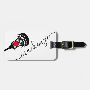 Étiquette À Bagage Bâton de Larcrosse Monogramme personnalisé Noir Bl