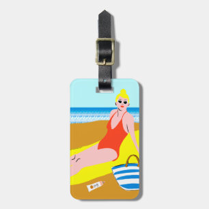 Étiquette À Bagage Beachy Keen - Jaune