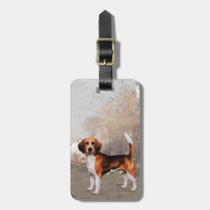 Étiquette À Bagage Beagle en cadre champêtre