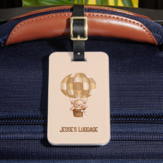 Étiquette À Bagage Bear en peluche dans le ballon à air chaud Bagage/