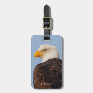 Étiquette À Bagage Beau aigle à tête blanche dans un arbre
